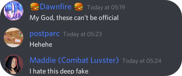 text chat about parodies